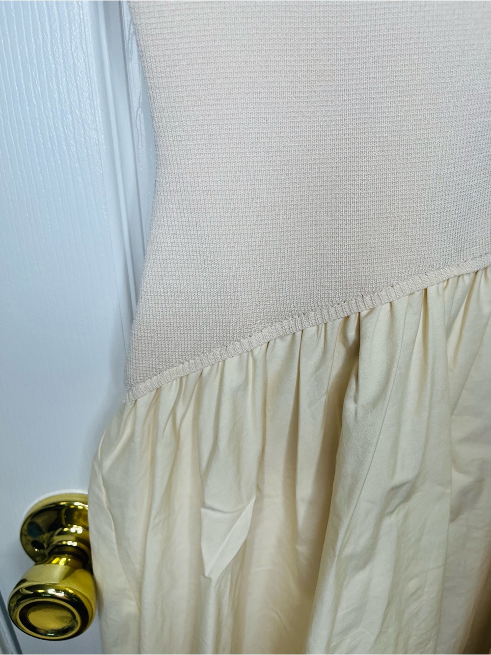 Moon River Pale Peach Top with Cream Full Midi Skirt Dress - Picture 7 of 12